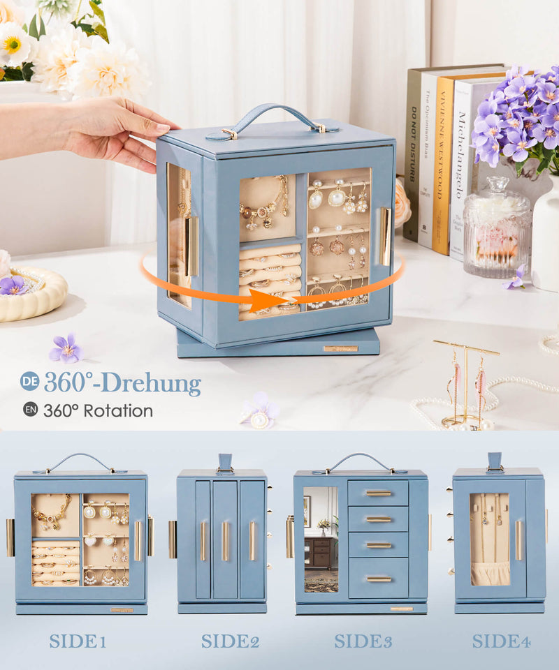 Yorbay Schmuckkästchen mit 360° Drehung Schwarz-Rot - SL008-C152 - 49 - Yorbay.de