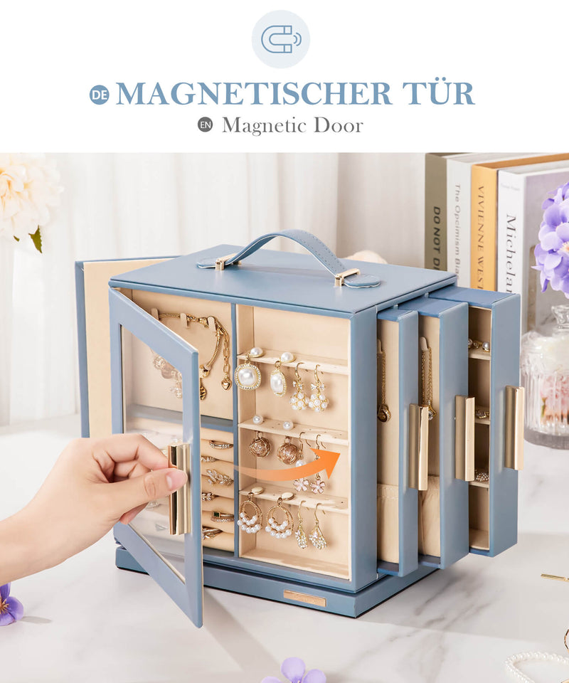 Yorbay Schmuckkästchen mit 360° Drehung Schwarz-Rot - SL008-C152 - 56 - Yorbay.de