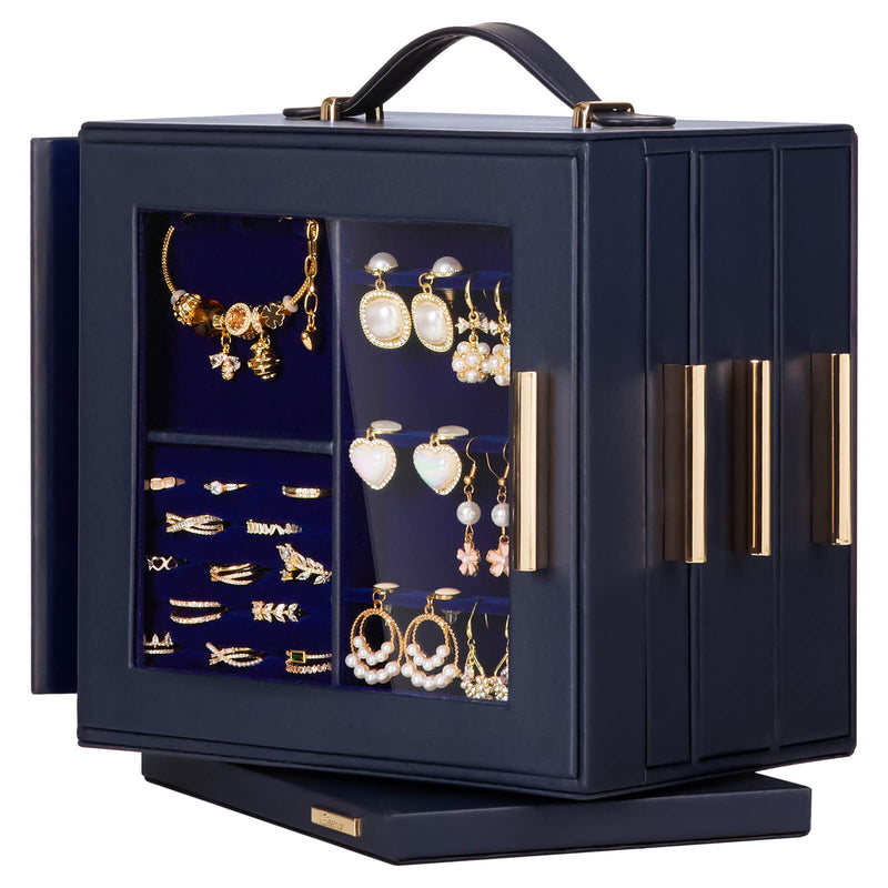 Yorbay Schmuckkästchen mit 360° Drehung Dunkelblau - SL008-C146 - 50 - Yorbay.de
