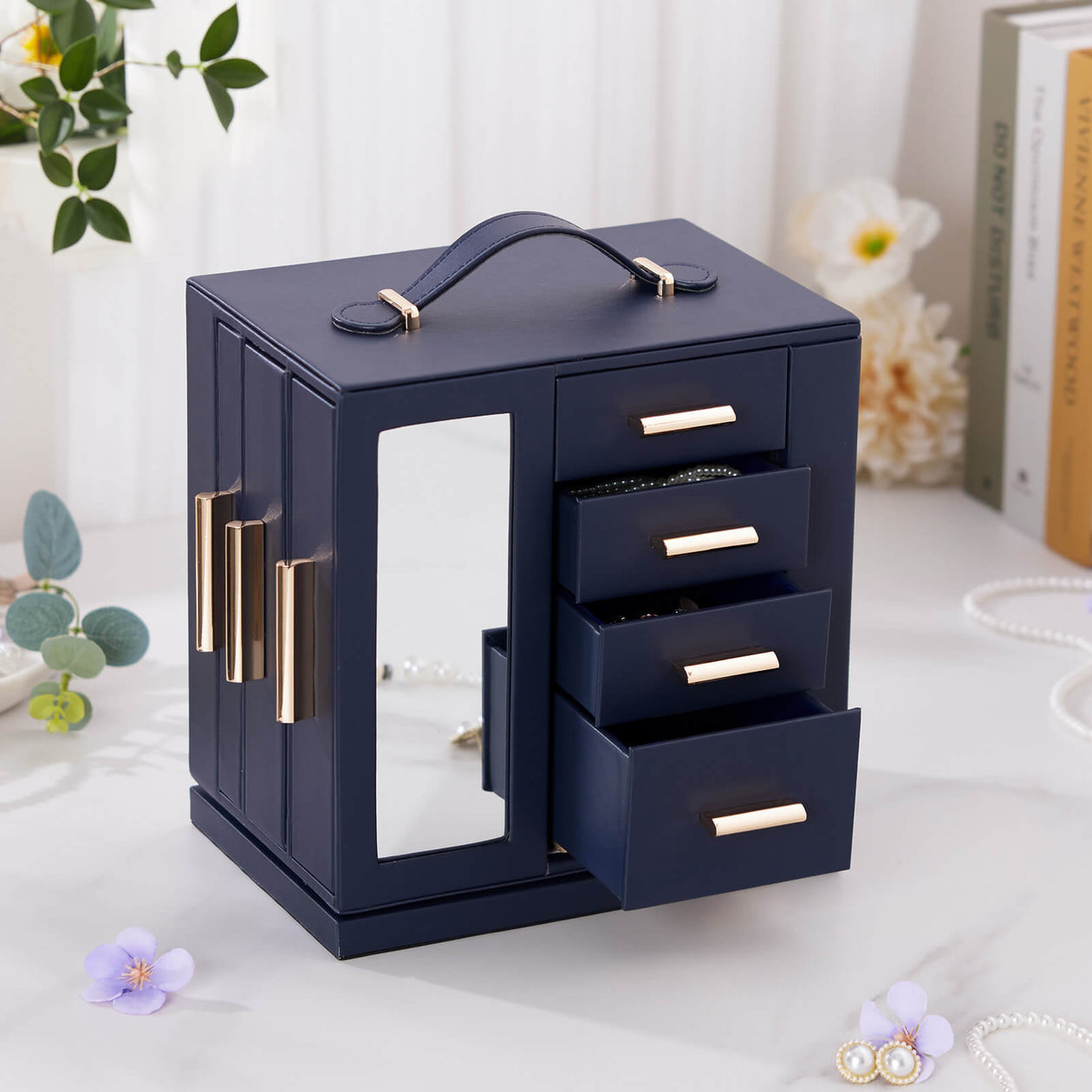 Yorbay Schmuckkästchen mit 360° Drehung Dunkelblau - SL008-C146 - 52 - Yorbay.de