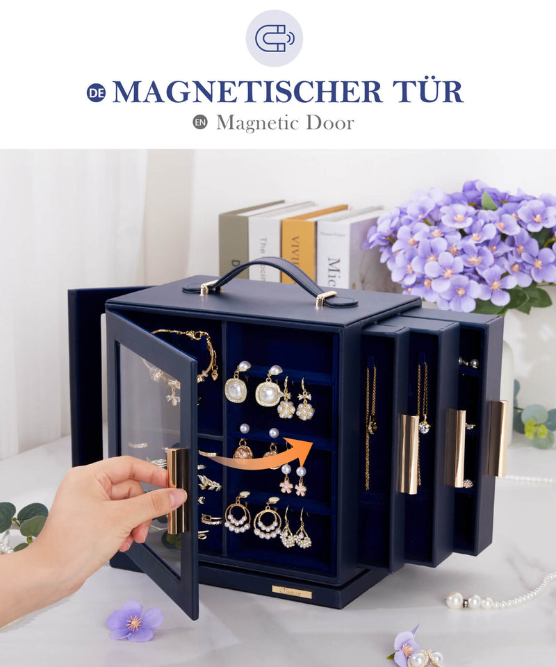 Yorbay Schmuckkästchen mit 360° Drehung Schwarz-Rot - SL008-C152 - 71 - Yorbay.de