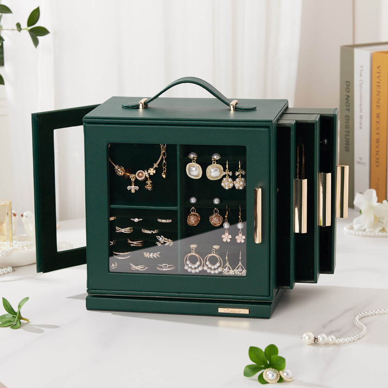Yorbay Schmuckkästchen mit 360° Drehung Dunkelgrün - SL008-C147 - 48 - Yorbay.de