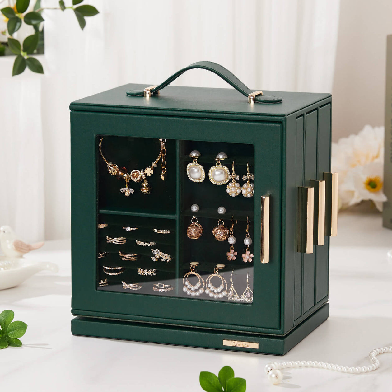 Yorbay Schmuckkästchen mit 360° Drehung Dunkelgrün - SL008-C147 - 45 - Yorbay.de