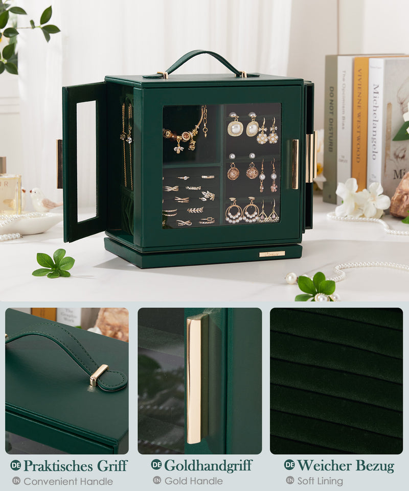 Yorbay Schmuckkästchen mit 360° Drehung Schwarz-Rot - SL008-C152 - 68 - Yorbay.de