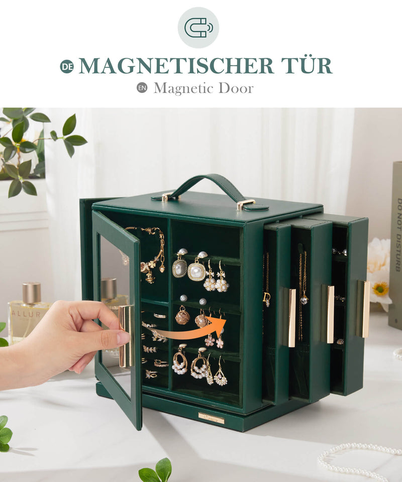 Yorbay Schmuckkästchen mit 360° Drehung Schwarz-Rot - SL008-C152 - 69 - Yorbay.de