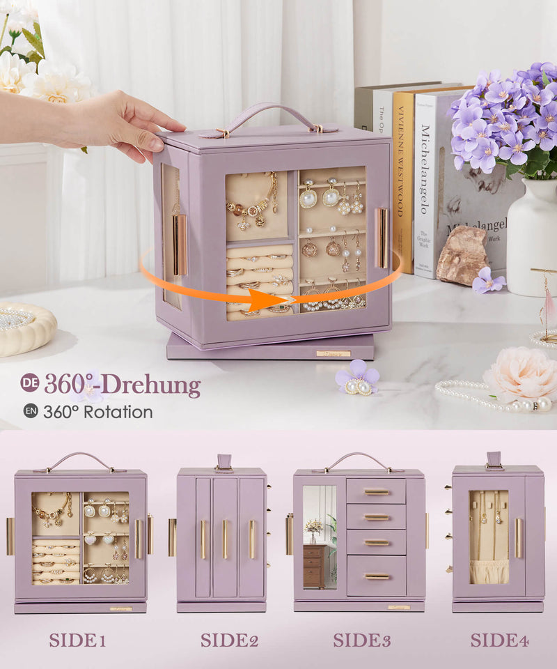 Yorbay Schmuckkästchen mit 360° Drehung Schwarz-Rot - SL008-C152 - 38 - Yorbay.de