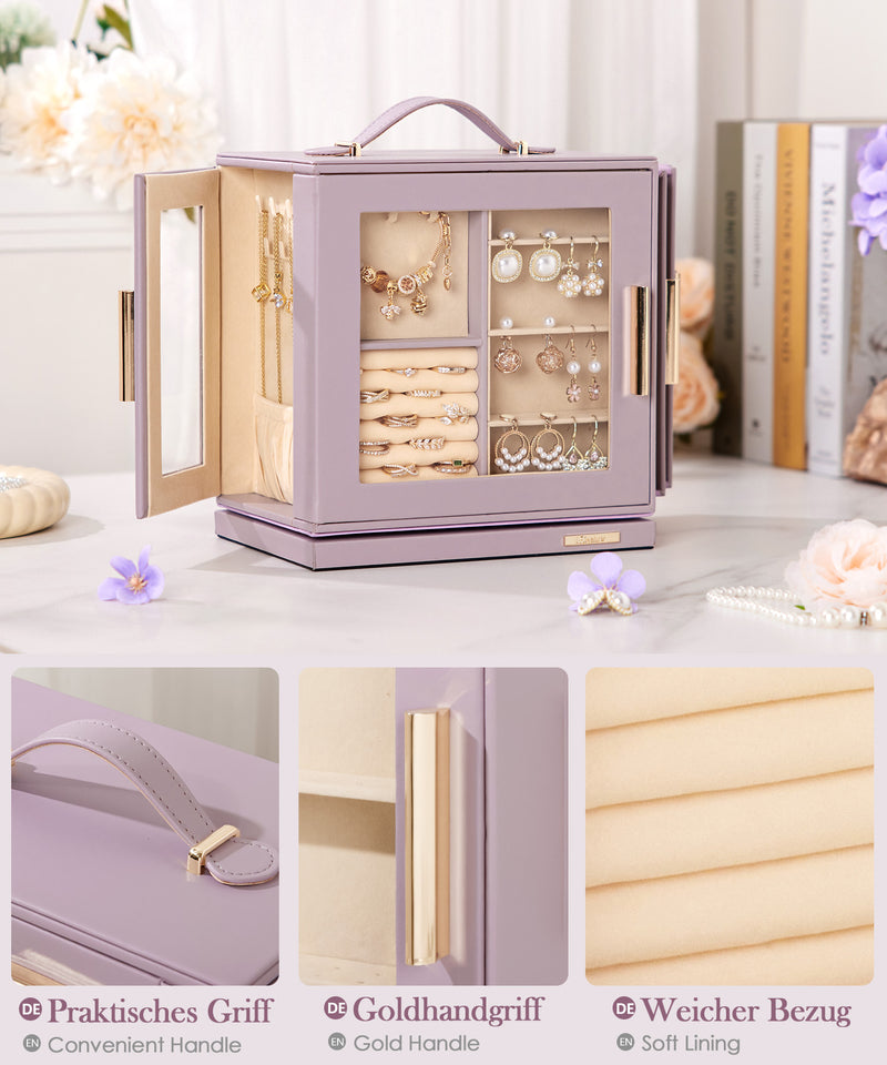 Yorbay Schmuckkästchen mit 360° Drehung Schwarz-Rot - SL008-C152 - 40 - Yorbay.de