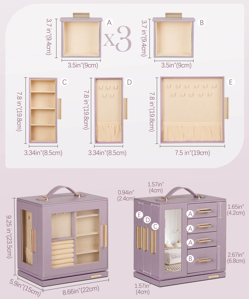 Yorbay Schmuckkästchen mit 360° Drehung Schwarz-Rot - SL008-C152 - 35 - Yorbay.de
