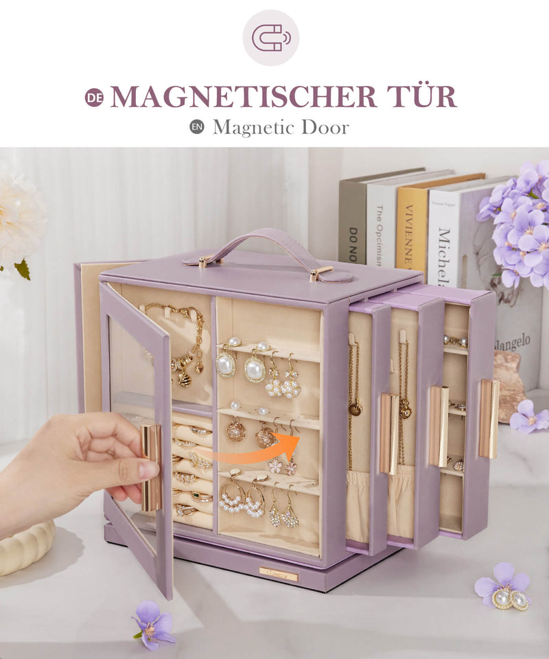 Yorbay Schmuckkästchen mit 360° Drehung Schwarz-Rot - SL008-C152 - 42 - Yorbay.de