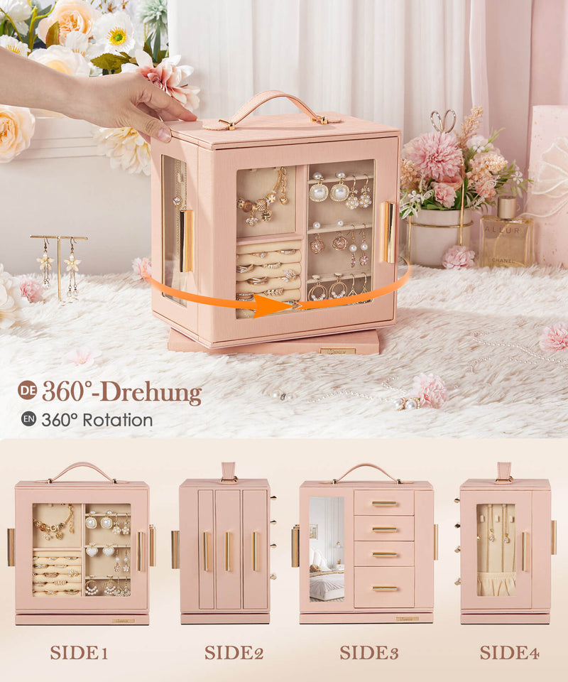 Yorbay Schmuckkästchen mit 360° Drehung Schwarz-Rot - SL008-C152 - 27 - Yorbay.de