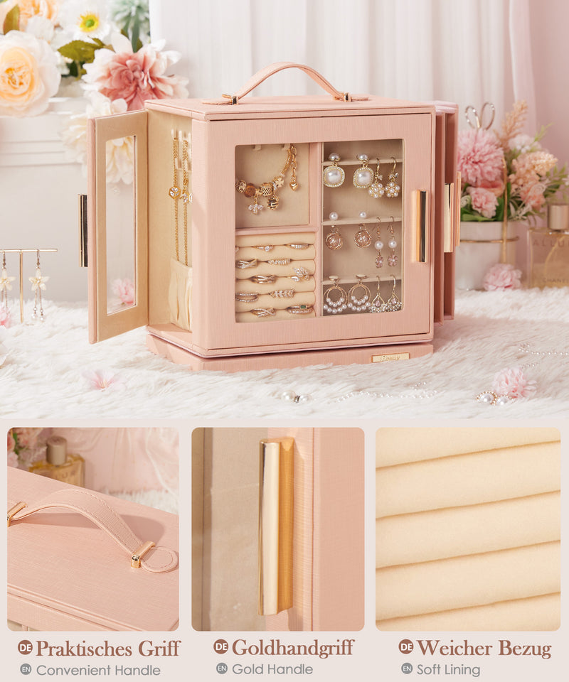 Yorbay Schmuckkästchen mit 360° Drehung Schwarz-Rot - SL008-C152 - 29 - Yorbay.de