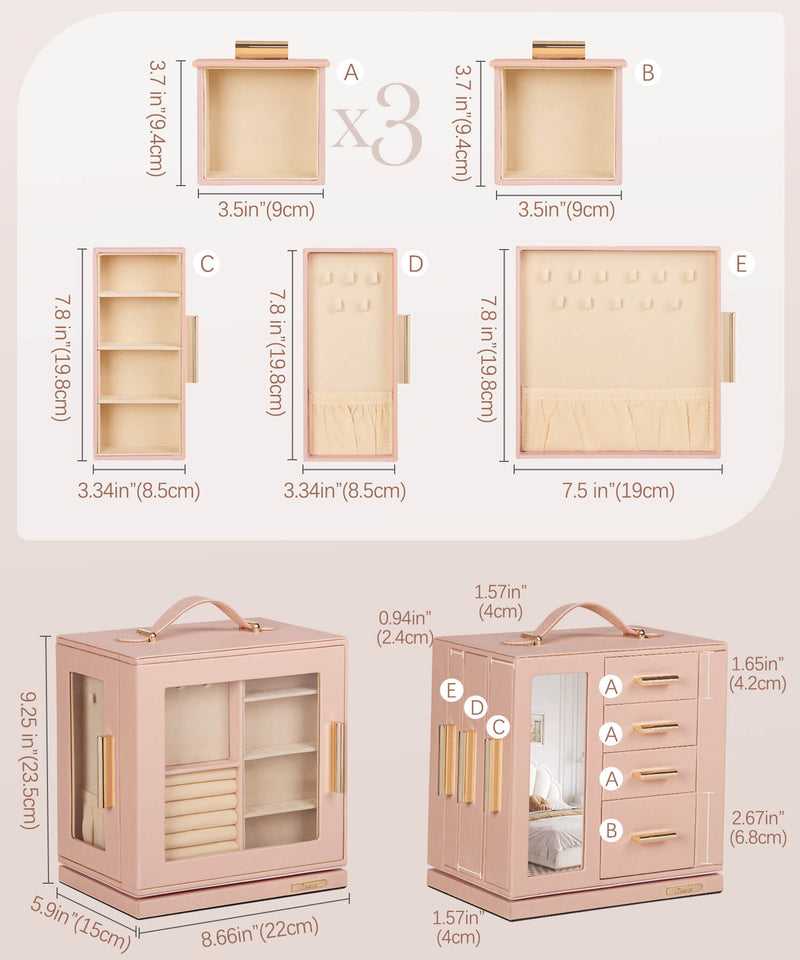 Yorbay Schmuckkästchen mit 360° Drehung Schwarz-Rot - SL008-C152 - 25 - Yorbay.de