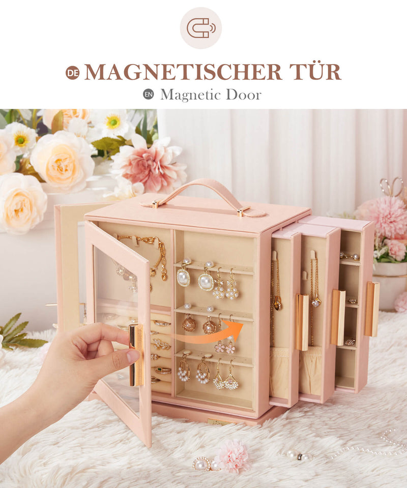 Yorbay Schmuckkästchen mit 360° Drehung Schwarz-Rot - SL008-C152 - 31 - Yorbay.de