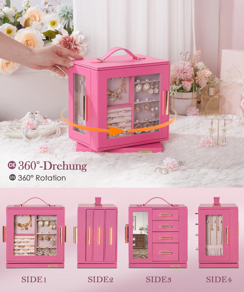 Yorbay Schmuckkästchen mit 360° Drehung Schwarz-Rot - SL008-C152 - 65 - Yorbay.de