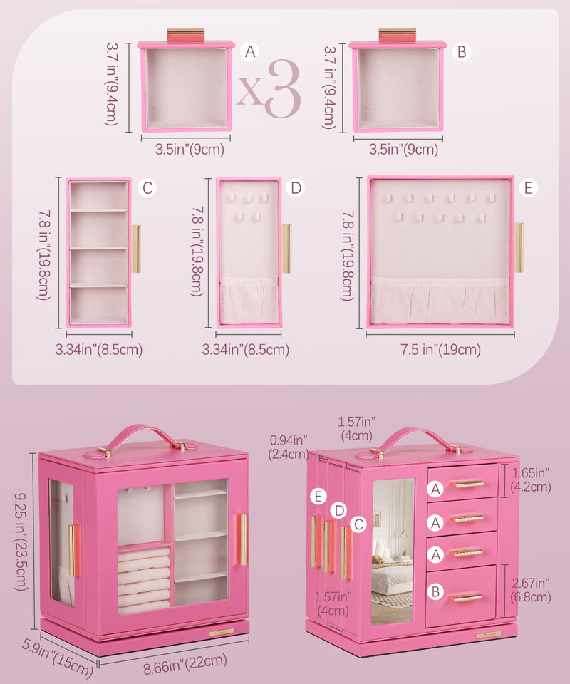 Yorbay Schmuckkästchen mit 360° Drehung Schwarz-Rot - SL008-C152 - 63 - Yorbay.de