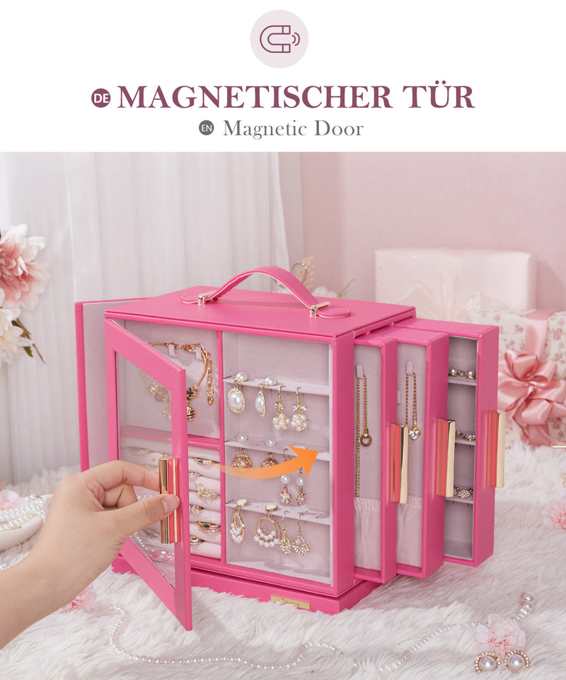 Yorbay Schmuckkästchen mit 360° Drehung Schwarz-Rot - SL008-C152 - 64 - Yorbay.de