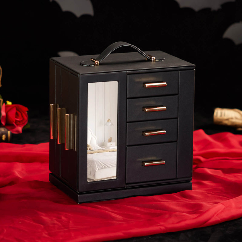 Yorbay Schmuckkästchen mit 360° Drehung Schwarz-Rot - SL008-C152 - 59 - Yorbay.de