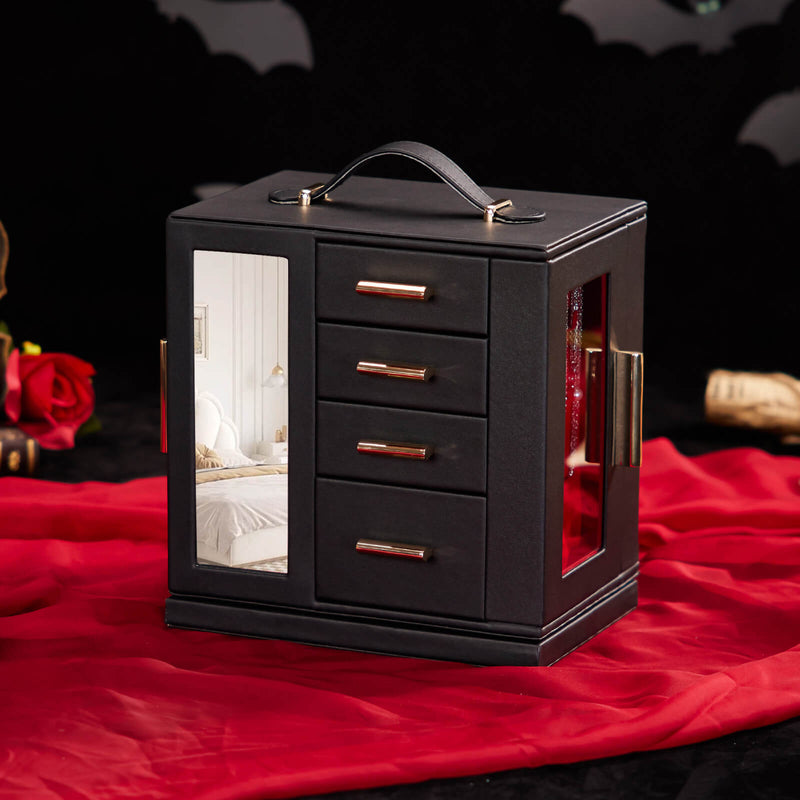 Yorbay Schmuckkästchen mit 360° Drehung Schwarz-Rot - SL008-C152 - 60 - Yorbay.de