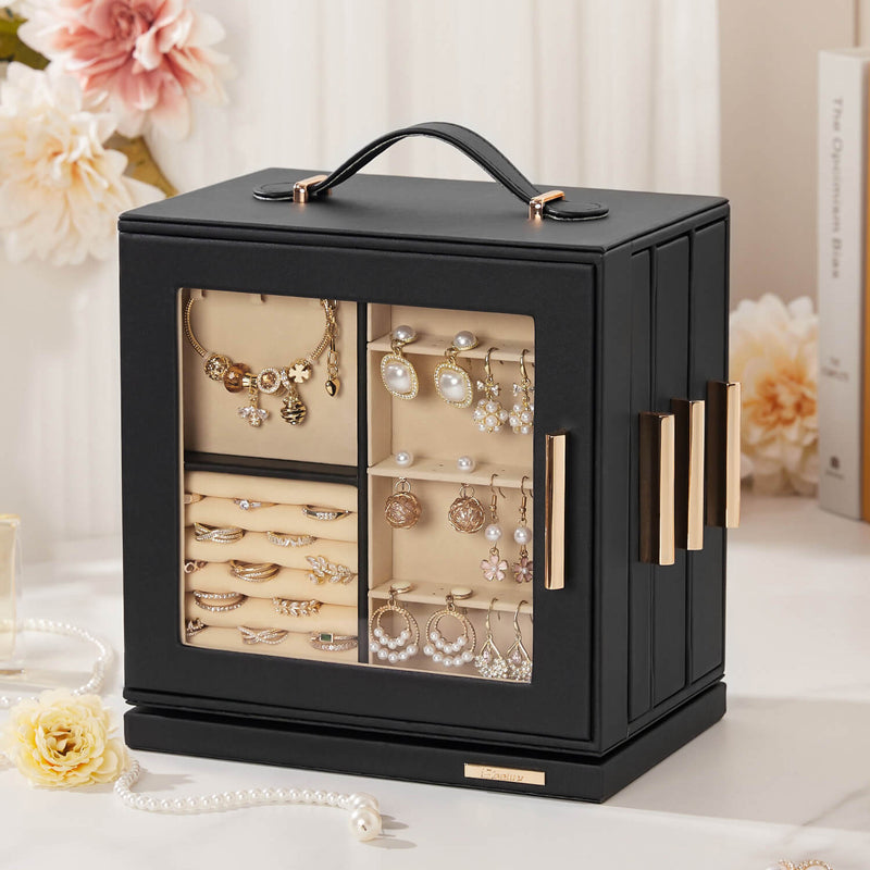 Yorbay Schmuckkästchen mit 360° Drehung Schwarz - SL008-C145 - 11 - Yorbay.de