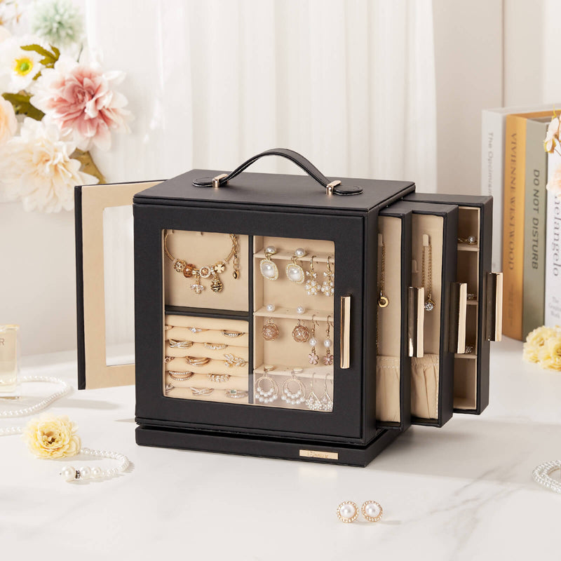 Yorbay Schmuckkästchen mit 360° Drehung Schwarz - SL008-C145 - 13 - Yorbay.de