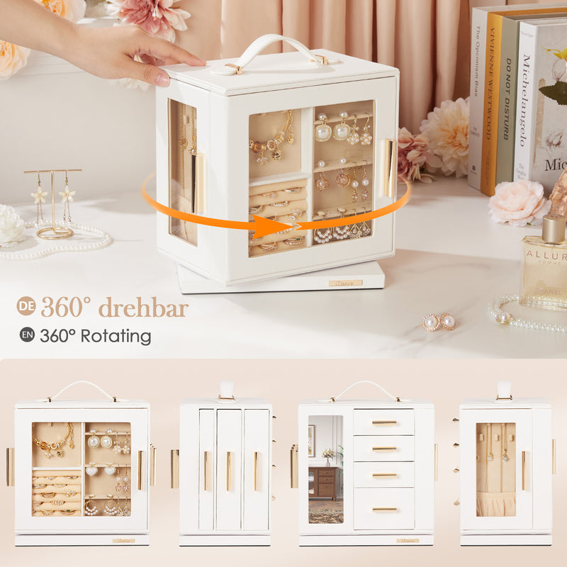 Yorbay Schmuckkästchen mit 360° Drehung Weiß - SL008-C144 - 6 - Yorbay.de