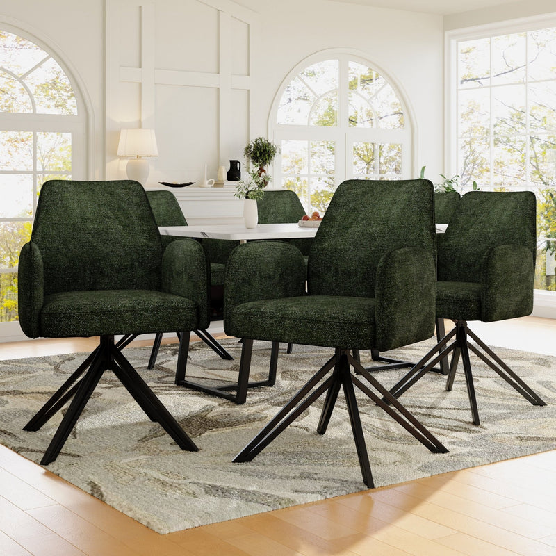 Drehstuhl mit Armlehnen, 360° drehbar, 2er Set / 4er Set / 6er Set - YB - N620P212097F - 4 - 8 - Yorbay.de