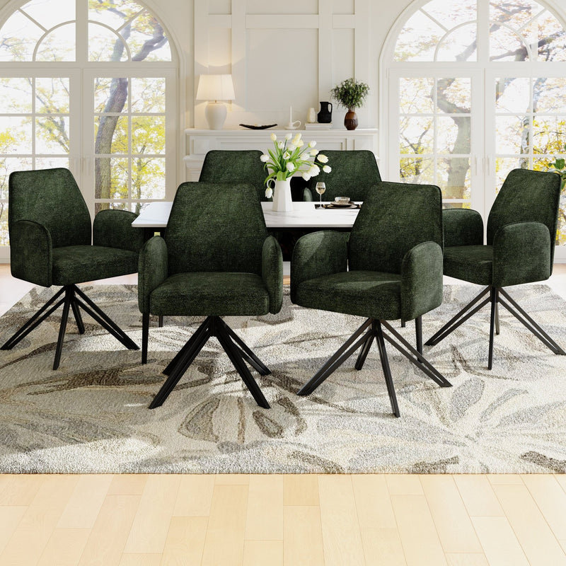 Drehstuhl mit Armlehnen, 360° drehbar, 2er Set / 4er Set / 6er Set - YB - N620P212097F - 6 - 10 - Yorbay.de