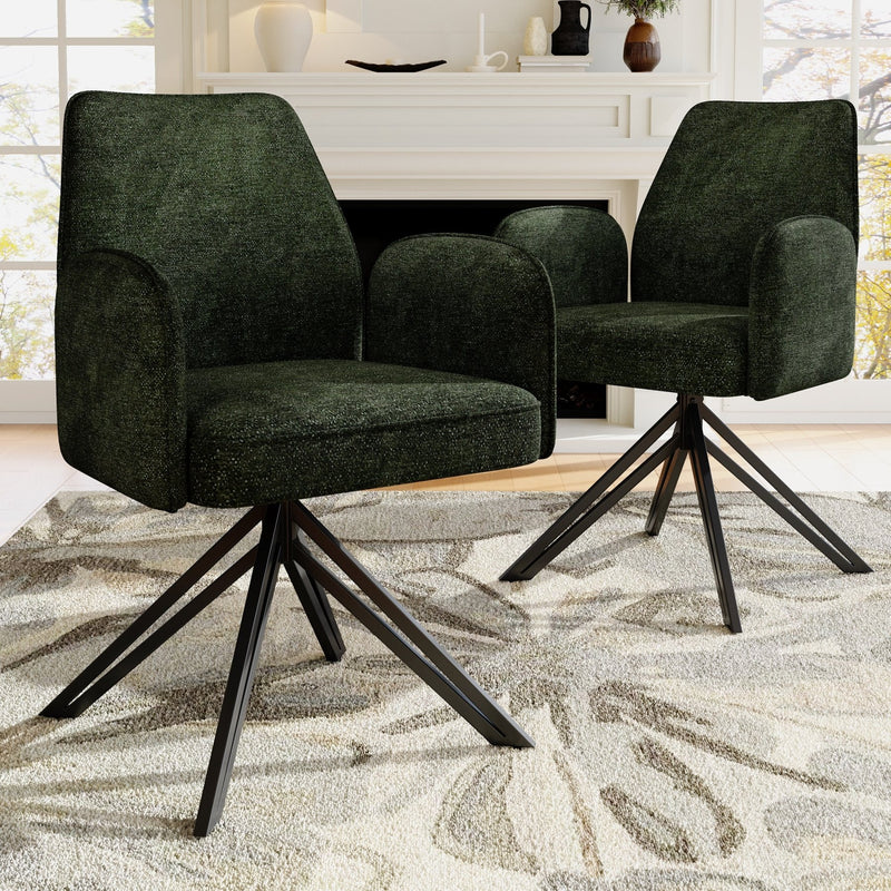 Drehstuhl mit Armlehnen, 360° drehbar, 2er Set / 4er Set / 6er Set - YB - N620P212097F - 2 - Yorbay.de