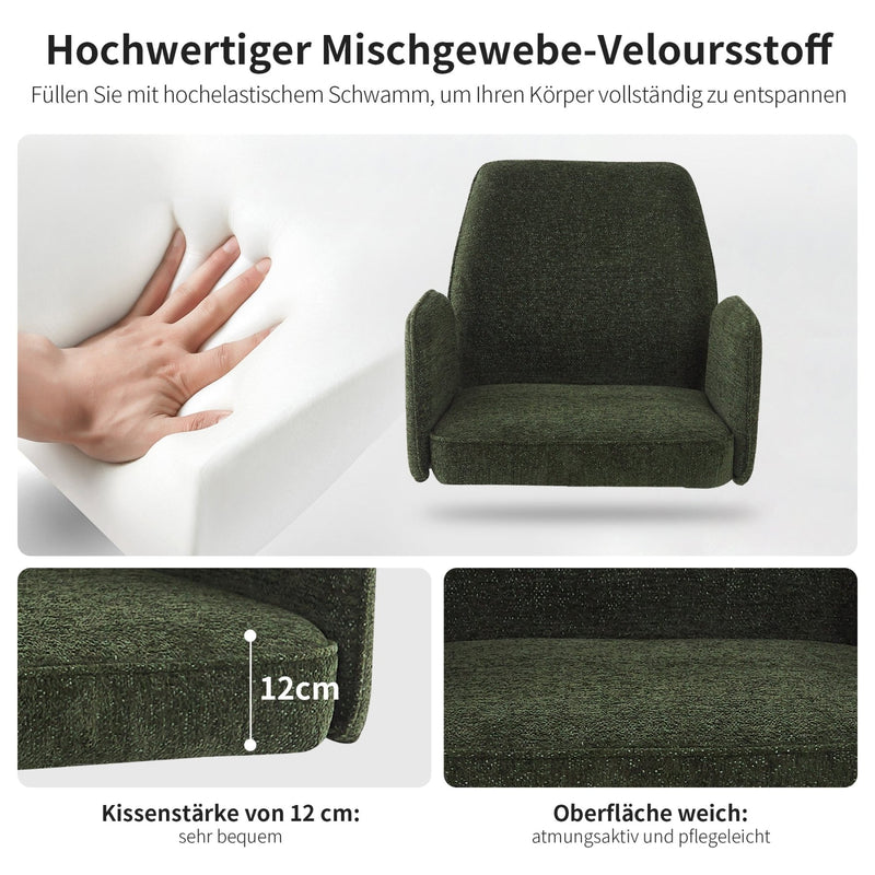 Drehstuhl mit Armlehnen, 360° drehbar, 2er Set / 4er Set / 6er Set - YB - N620P212097F - 4 - Yorbay.de