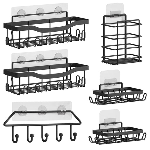 Yorbay Duschablage ohne Bohren, 6er - Set aus Metall - YB120-T086 - 1 - Yorbay.de