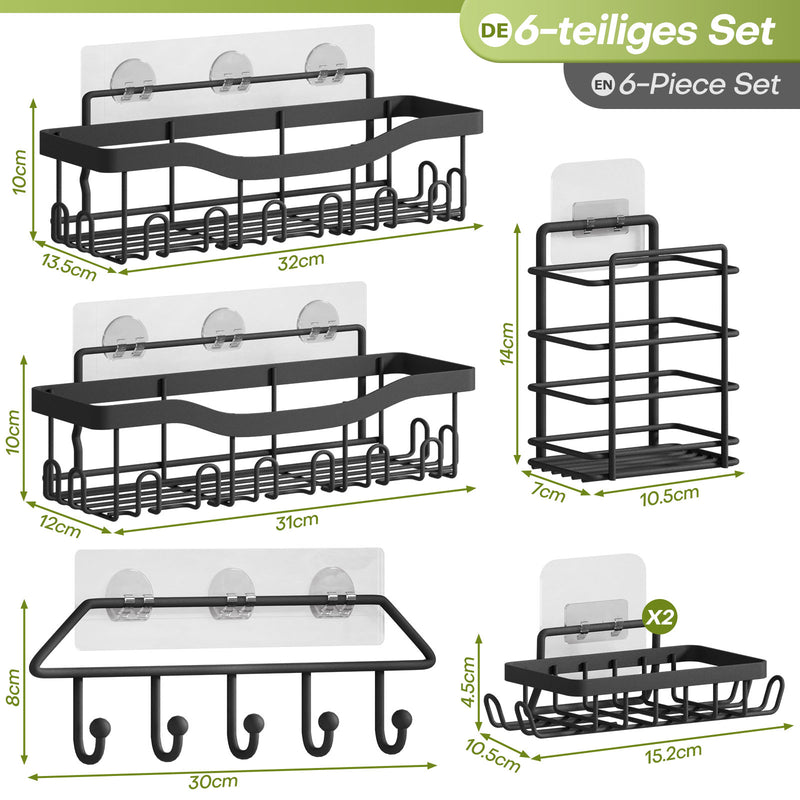 Yorbay Duschablage ohne Bohren, 6er - Set aus Metall - YB120-T086 - 3 - Yorbay.de