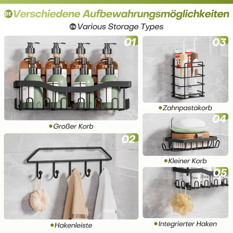 Yorbay Duschablage ohne Bohren, 6er - Set aus Metall - YB120-T086 - 4 - Yorbay.de