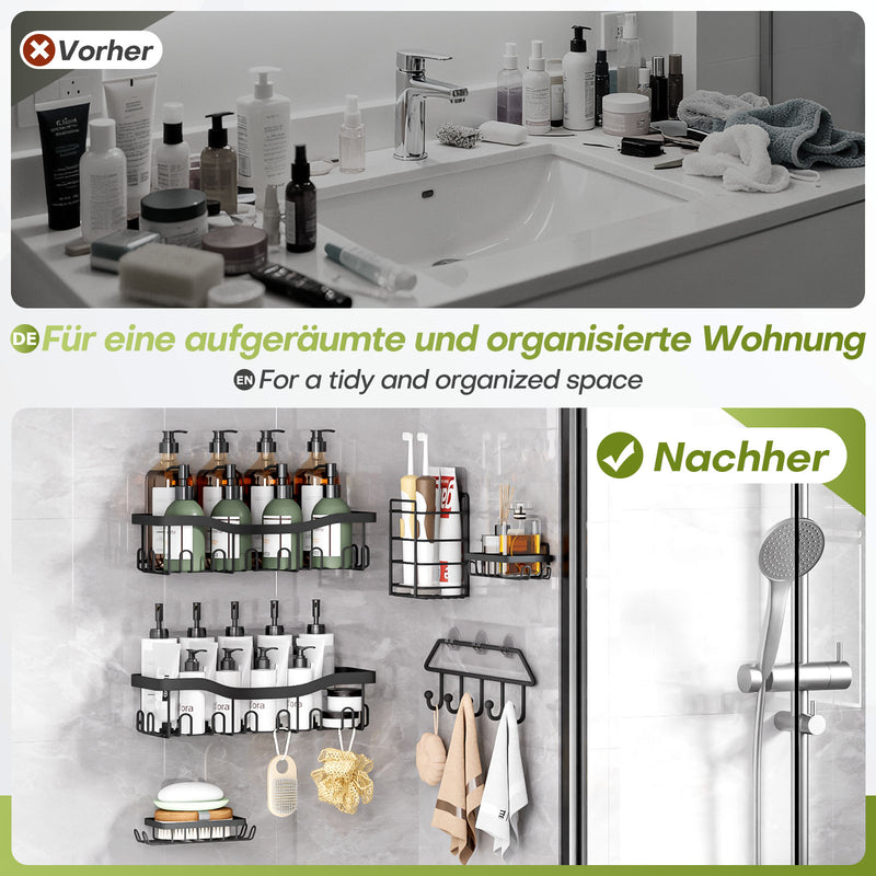 Yorbay Duschablage ohne Bohren, 6er - Set aus Metall - YB120-T086 - 5 - Yorbay.de