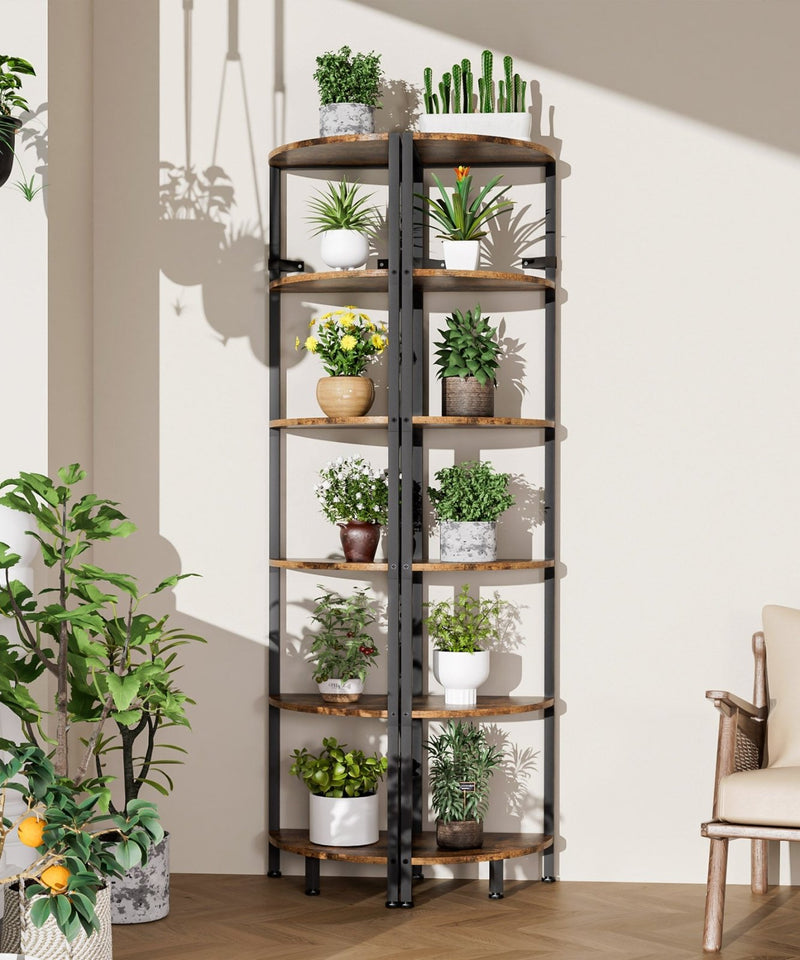 Eckregal mit 6 Ebenen im Industrie-Design, Standregal online kaufen —