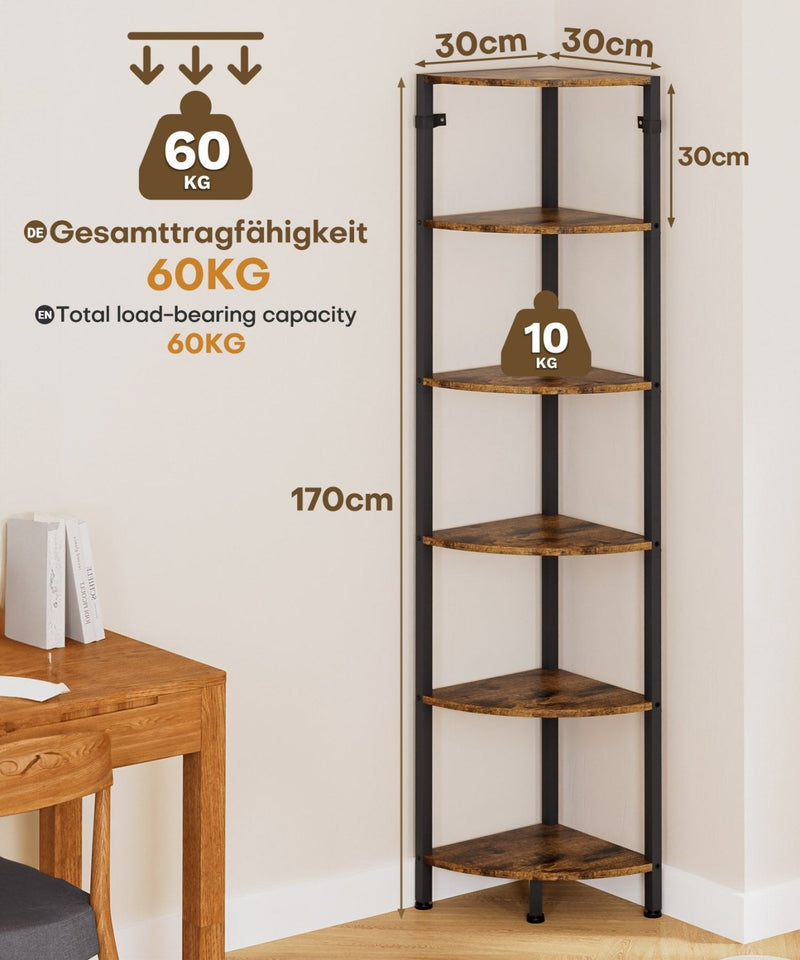 Yorbay Eckregal mit 6 Ebenen im Industrie - Design - YB121-T087 - 3 - Yorbay.de