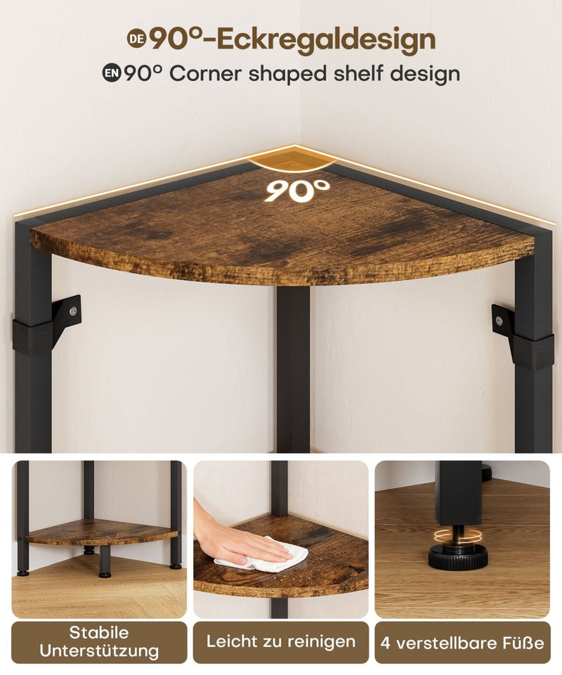 Yorbay Eckregal mit 6 Ebenen im Industrie - Design - YB121-T087 - 6 - Yorbay.de