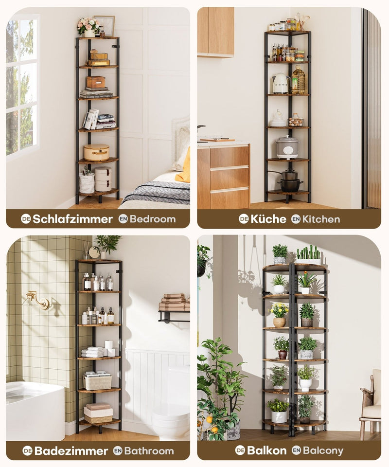 Yorbay Eckregal mit 6 Ebenen im Industrie - Design - YB121-T087 - 7 - Yorbay.de