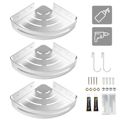 Yorbay 3 Stücke Duschregal aus Aluminium, ohne Bohren zu montieren - F06 - 1 - Yorbay.de