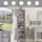 Dreieckiger Badezimmerschrank mit verstellbaren Ablageböden, 37 x 24,5 x 170 cm - YB - N877P296997E - 13 - Yorbay.de