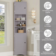 Dreieckiger Badezimmerschrank mit verstellbaren Ablageböden, 37 x 24,5 x 170 cm - YB - N877P296997E - 14 - Yorbay.de