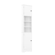 Dreieckiger Badezimmerschrank mit verstellbaren Ablageböden, 37 x 24,5 x 170 cm - YB - N877P296997K - 1 - Yorbay.de