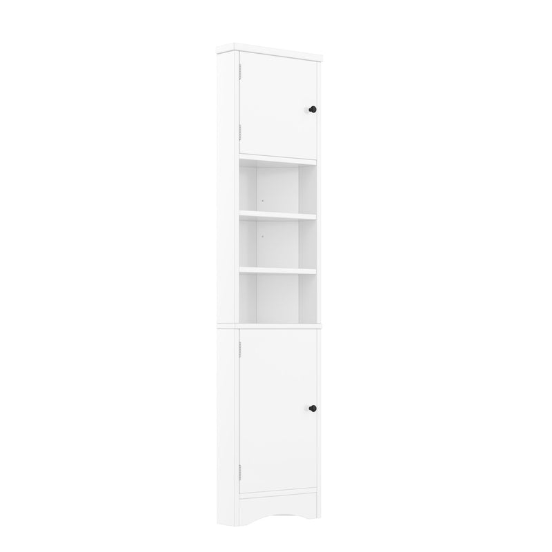 Dreieckiger Badezimmerschrank mit verstellbaren Ablageböden, 37 x 24,5 x 170 cm - YB - N877P296997K - 1 - Yorbay.de