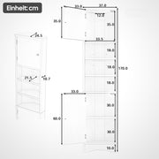 Dreieckiger Badezimmerschrank mit verstellbaren Ablageböden, 37 x 24,5 x 170 cm - YB - N877P296997K - 3 - Yorbay.de