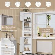 Dreieckiger Badezimmerschrank mit verstellbaren Ablageböden, 37 x 24,5 x 170 cm - YB - N877P296997K - 5 - Yorbay.de