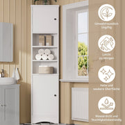 Dreieckiger Badezimmerschrank mit verstellbaren Ablageböden, 37 x 24,5 x 170 cm - YB - N877P296997K - 6 - Yorbay.de