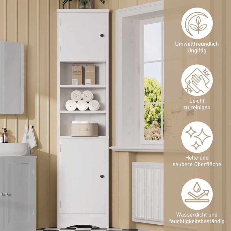 Dreieckiger Badezimmerschrank mit verstellbaren Ablageböden, 37 x 24,5 x 170 cm - YB - N877P296997K - 6 - Yorbay.de