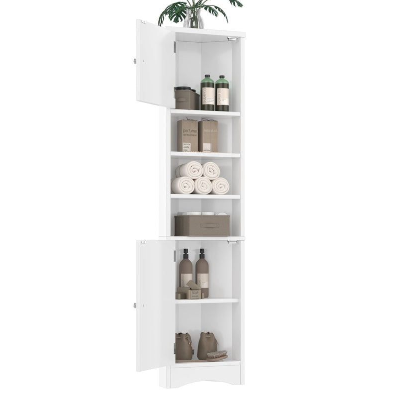 Dreieckiger Badezimmerschrank mit verstellbaren Ablageböden, 37 x 24,5 x 170 cm - YB - N877P296997E - 17 - Yorbay.de