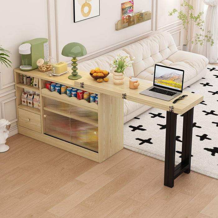 Huayz Ausziehbarer Bartisch Mit Stauraum - Drehbar Von 120-180cm