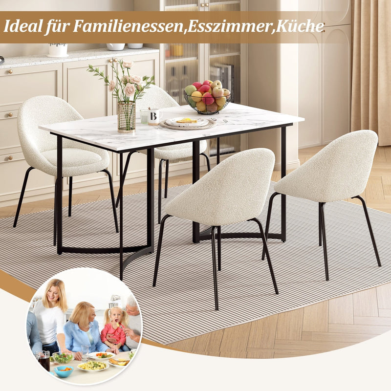 Esstisch mit Marmoroptik und gebogenen Metallbeinen - YB - N651P235762B - 7 - Yorbay.de