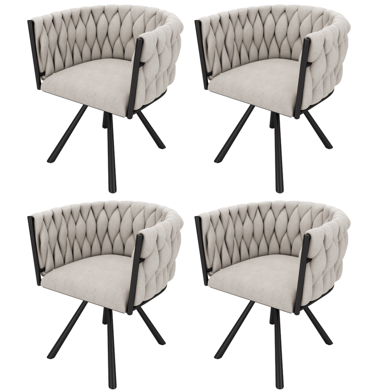 Leinen - Esszimmerstuhl, 360 - Grad drehbar, 2er Set / 4er Set / 6er Set - YB - N634P198449E - 4 - 8 - Yorbay.de